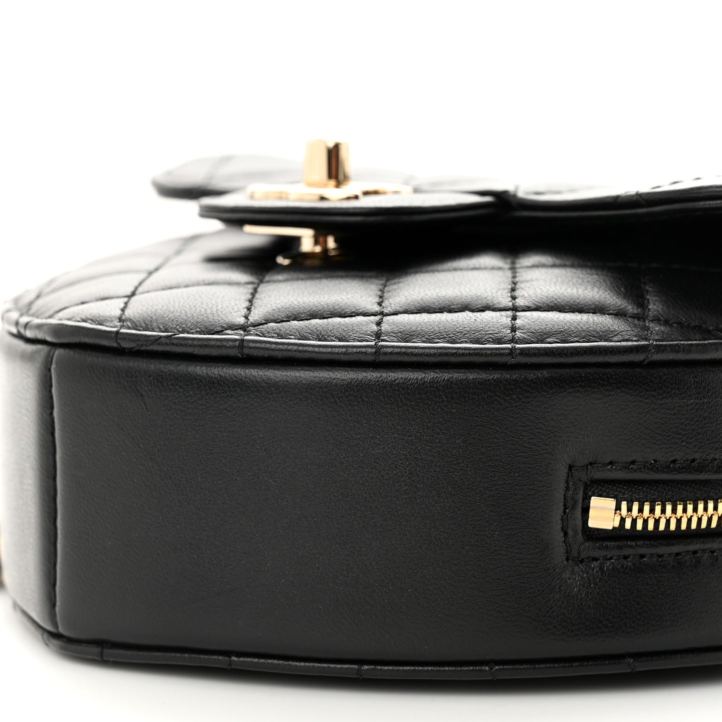 Lambskin Quilted CC In Love Heart Bag Black