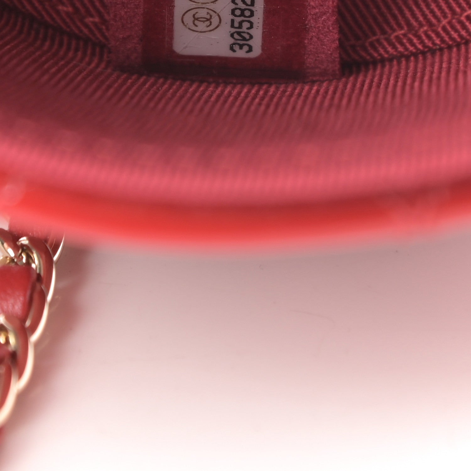 Chanel Patent Quilted Small Round Vanity With Chain Red 7 of 10