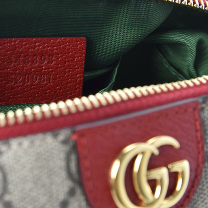 Gucci Soft GG Supreme Monogram Calfskin Medium Ophidia Cosmetic Case Beige Ebony Hibiscus Red 8 of 8