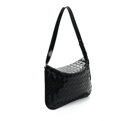 Bottega Veneta Patent Intrecciato Shoulder Bag Black 2 of 11
