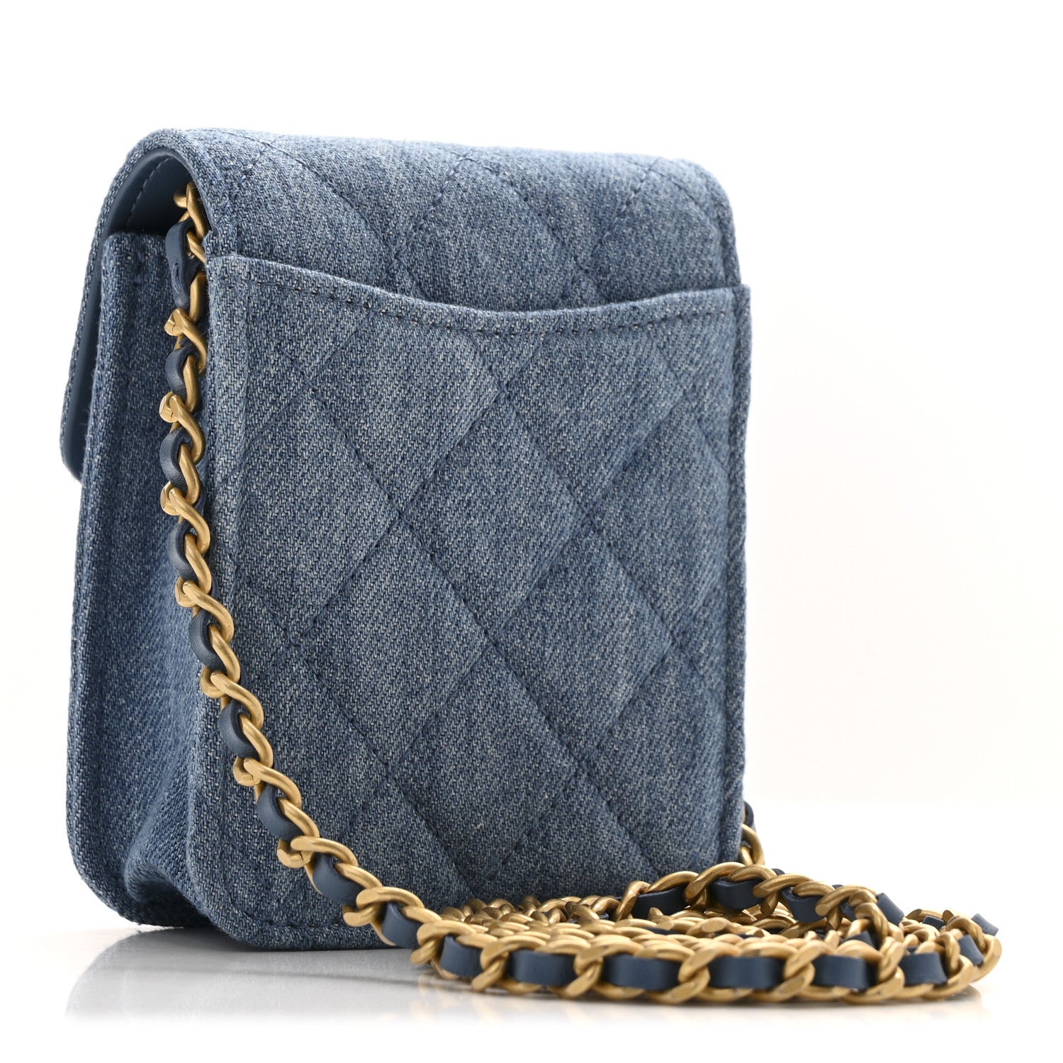 Chanel Denim Quilted Flap Mini Crossbody Blue 3 of 11