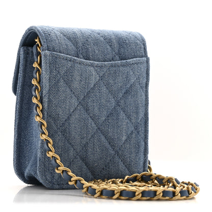 Chanel Denim Quilted Flap Mini Crossbody Blue 3 of 11