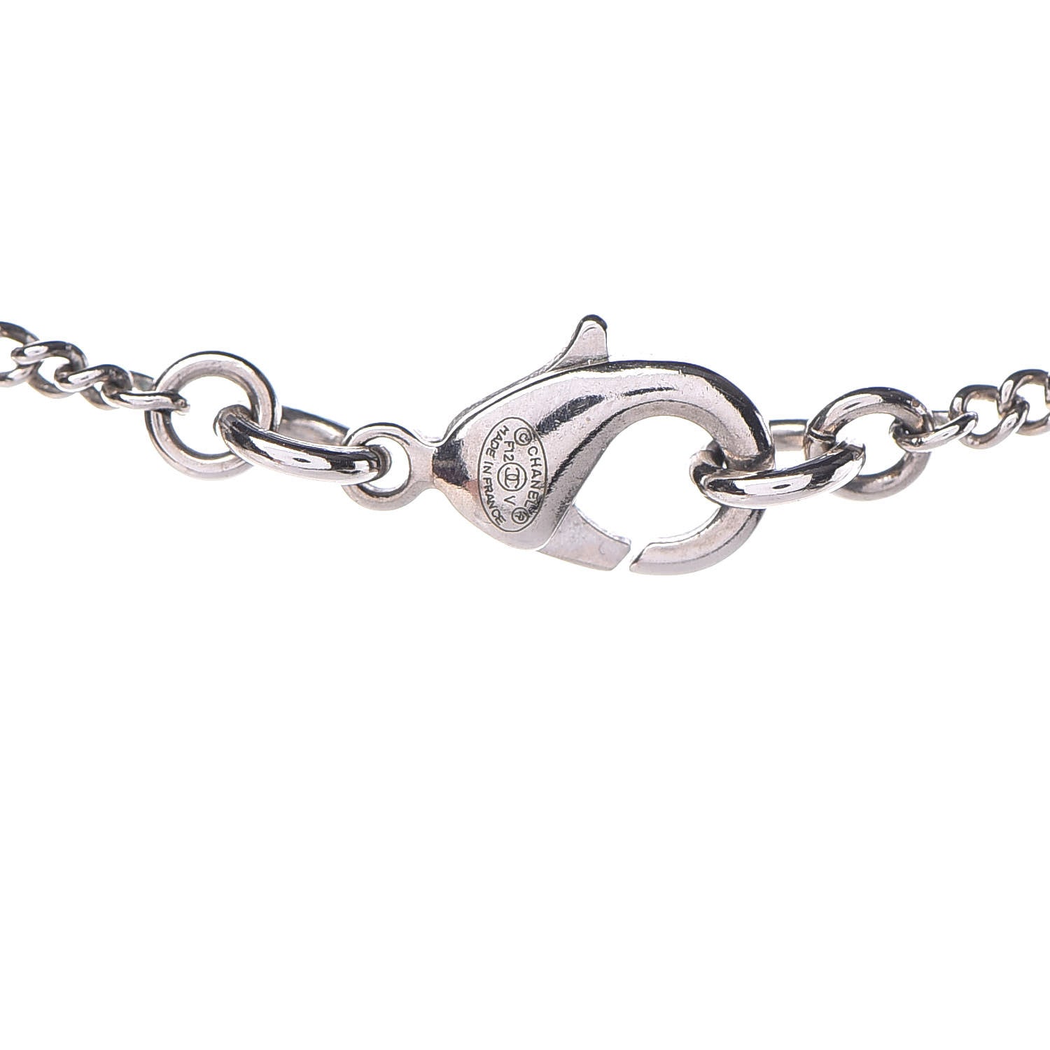 Chanel Crystal Timeless CC Necklace Silver 5 of 6