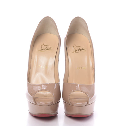 Christian Louboutin Patent Lady Peep 150 Pumps 38.5 Nude 4 of 11