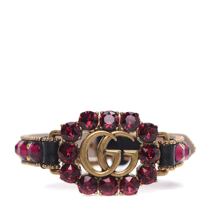 Gucci Calfskin Crystal Double G Bracelet Gold 1 of 5