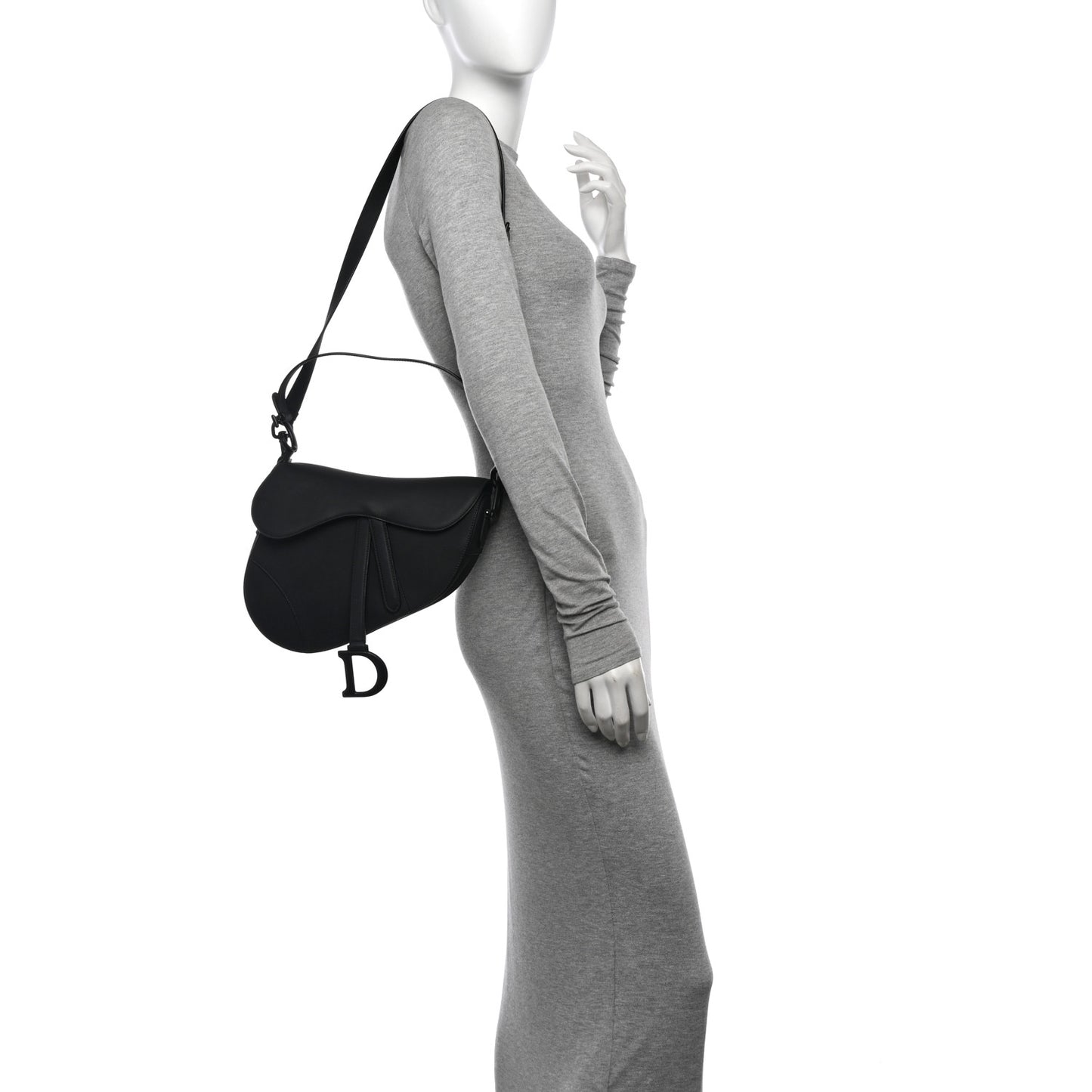 Ultra Matte Calfskin Saddle Bag Black