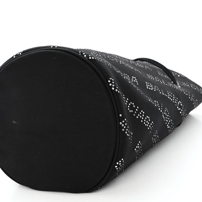 Balenciaga Recycled Sport Nylon Crystal Allover Logo Wheel Drawstring Bucket Bag Black Crystal 9 of 9