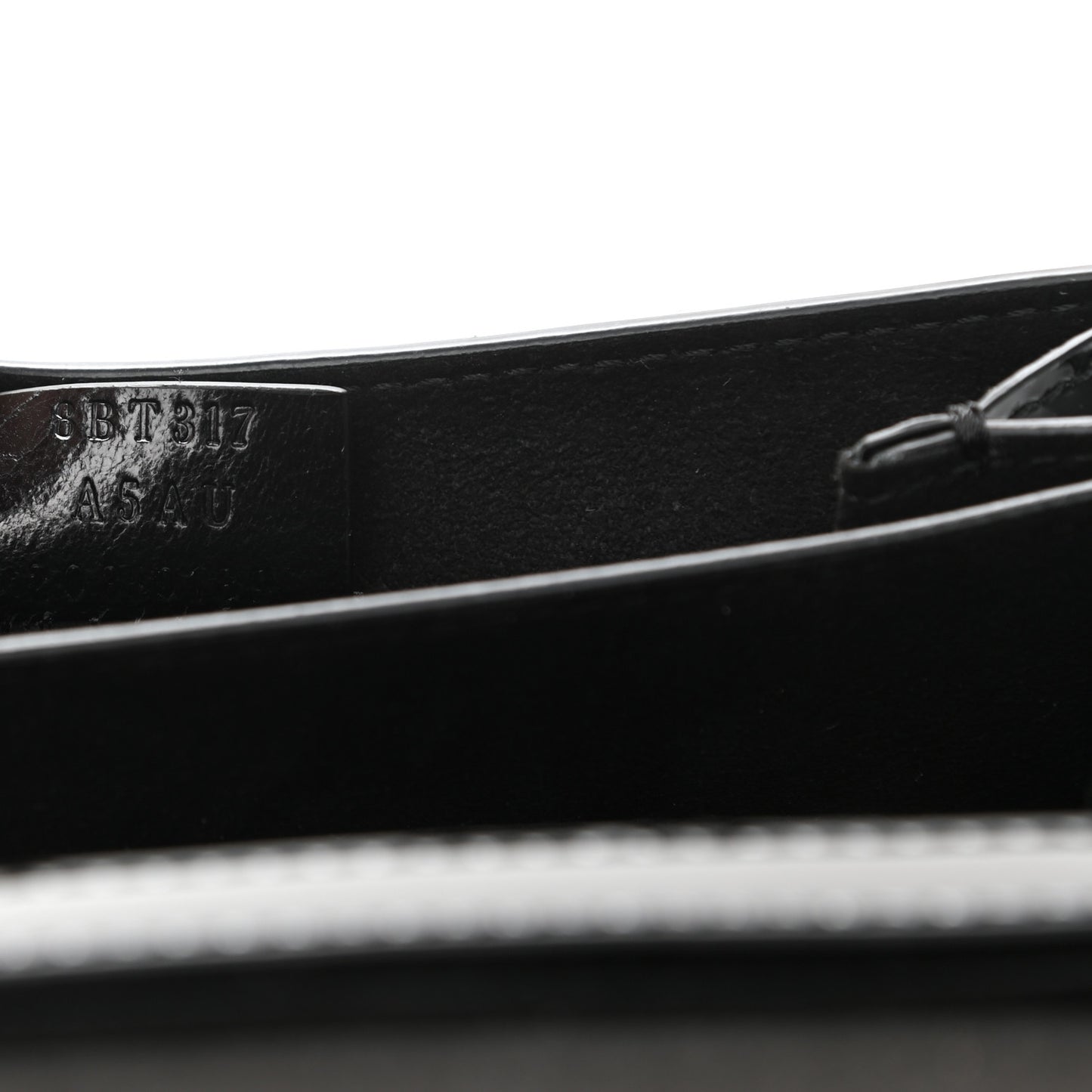 Vitello Vernice Mou Karligraphy Crossbody Bag Black