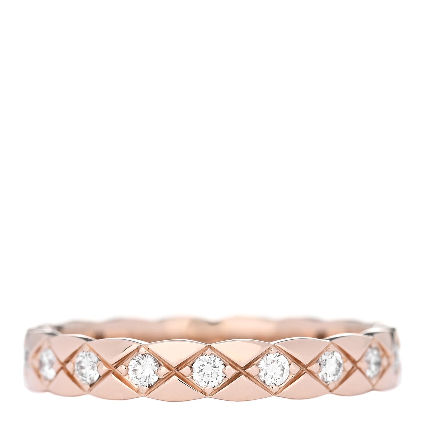18K Beige Gold Diamond Mini Coco Crush Ring 53 6.25