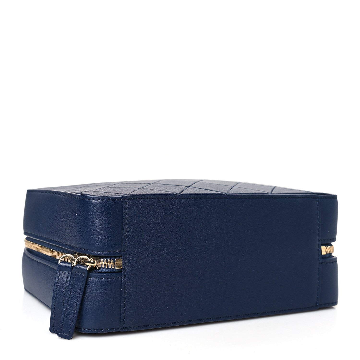 Chanel Calfskin Quilted Travel Kit Vanity Case Blue 4 of 9