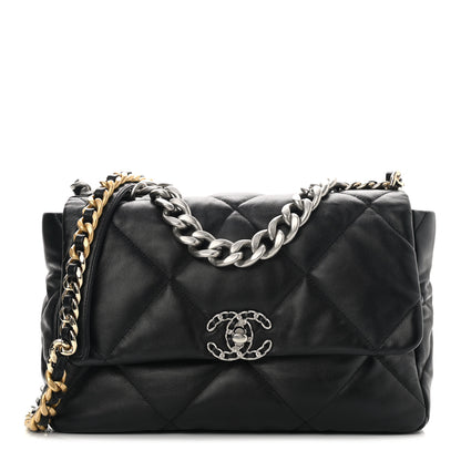 Chanel Lambskin Quilted Large Chanel 19 Flap Black 1 of 10