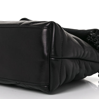 Saint Laurent Lambskin Quilted Small Loulou Puffer Monogram Chain Satchel Black 9 of 10
