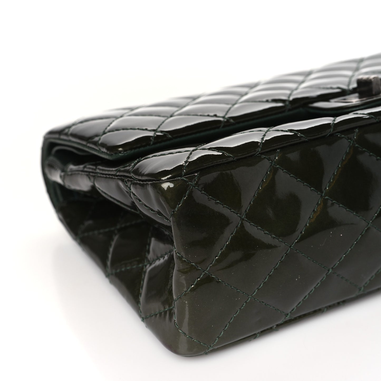 Patent Quilted 2.55 Reissue 226 Flap Green