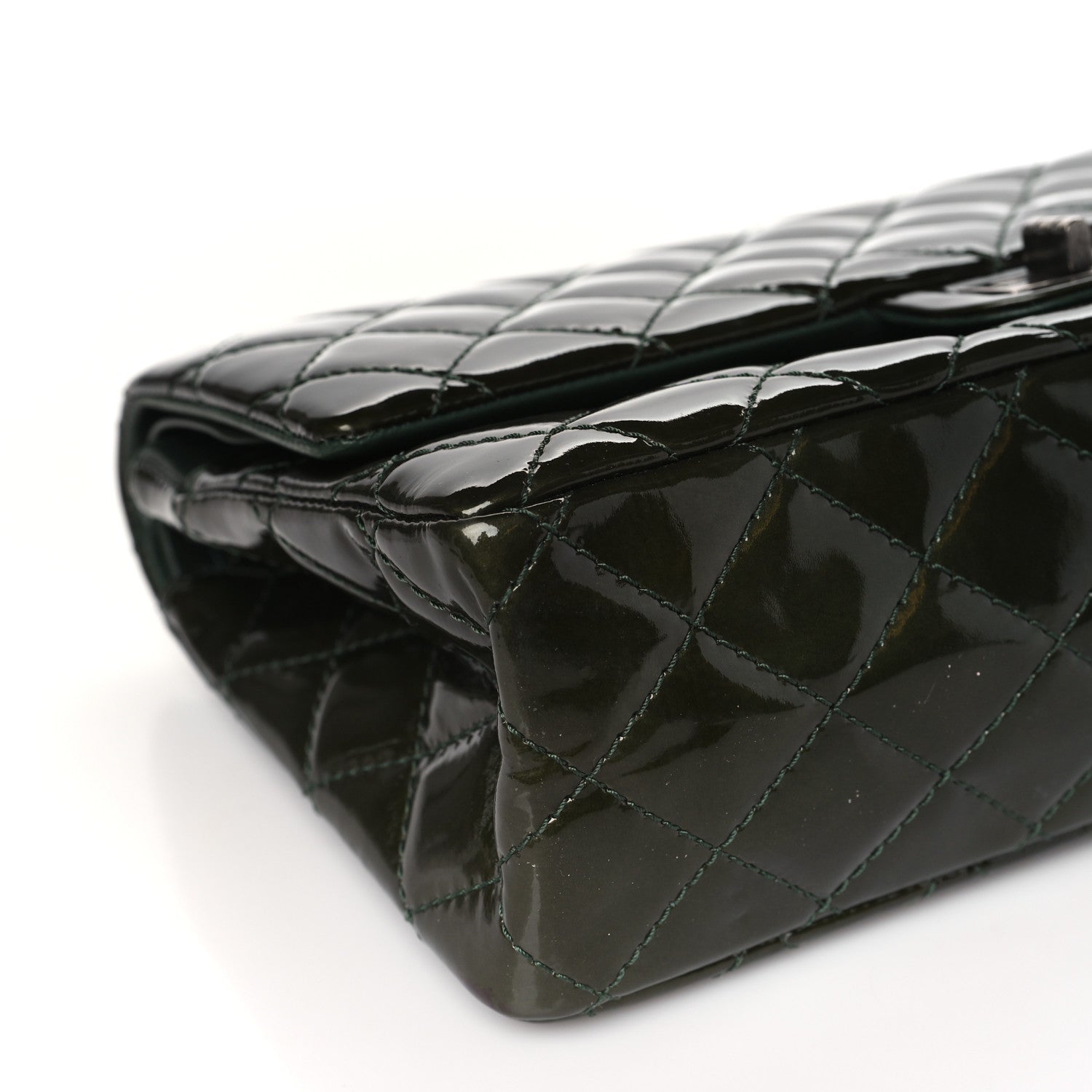 Chanel Patent Quilted 2.55 Reissue 226 Flap Green 9 of 12