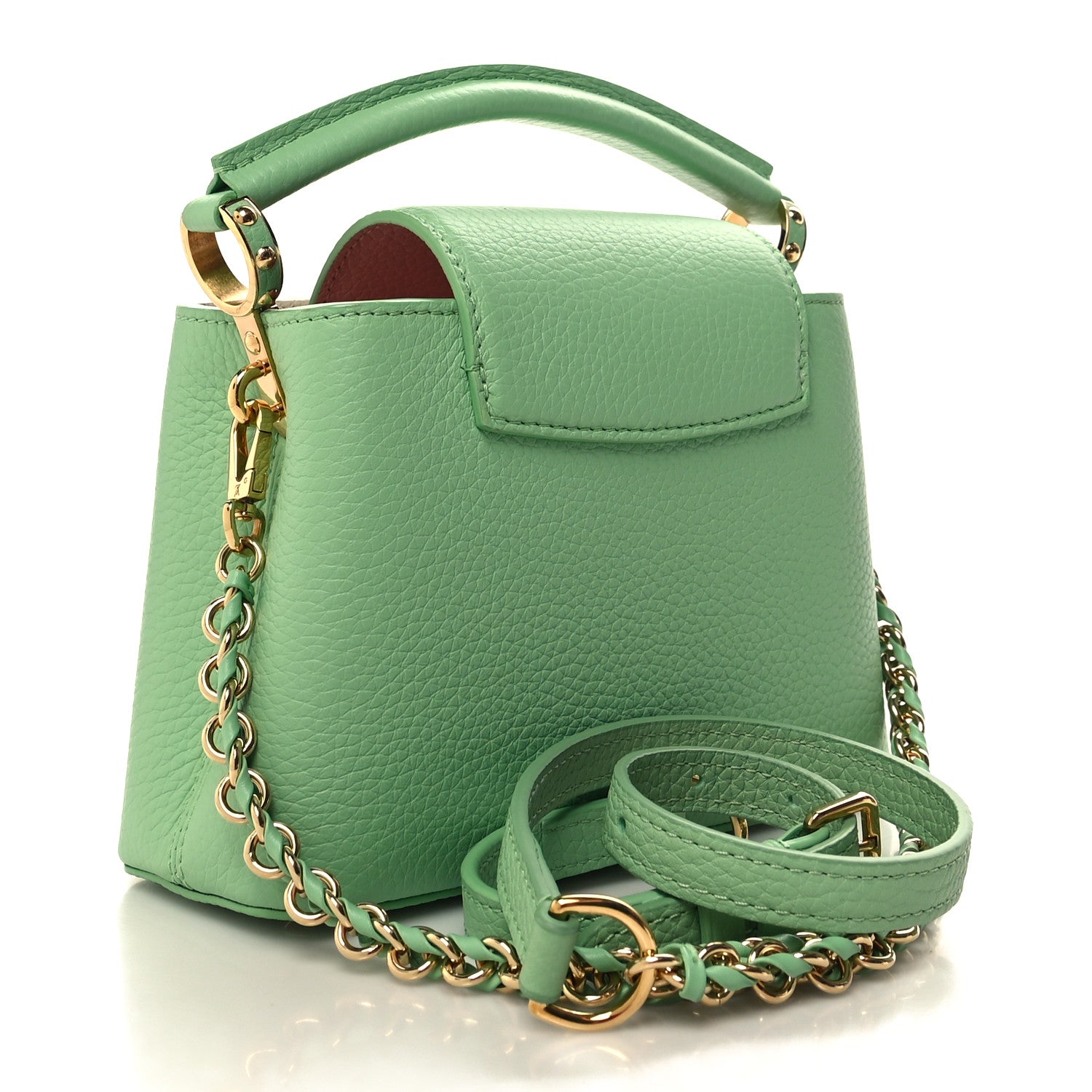 Louis Vuitton Taurillon Mini Capucines Vert Pomme 3 of 11