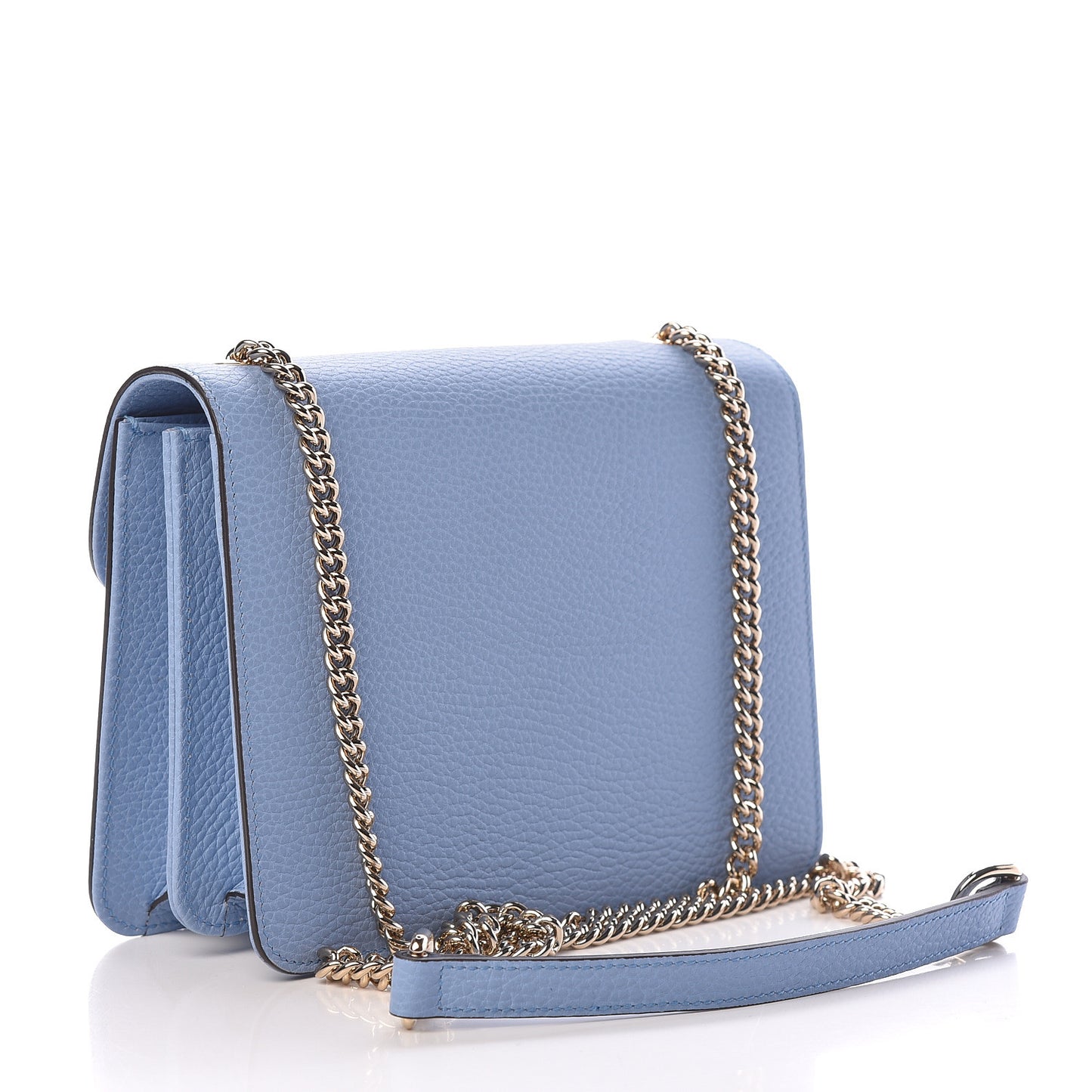 Dollar Calfskin Small Interlocking G Shoulder Bag Mineral Blue