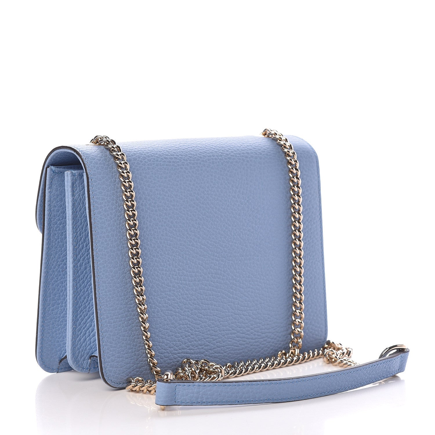 Gucci Dollar Calfskin Small Interlocking G Shoulder Bag Mineral Blue 3 of 10