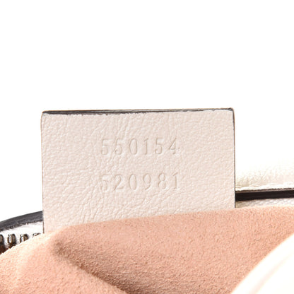 Gucci Calfskin Matelasse Mini GG Marmont Round Shoulder Bag White 8 of 10
