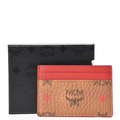 MCM Skyoptic Visetos Spectrum Diamond Card Case Cognac 8 of 8