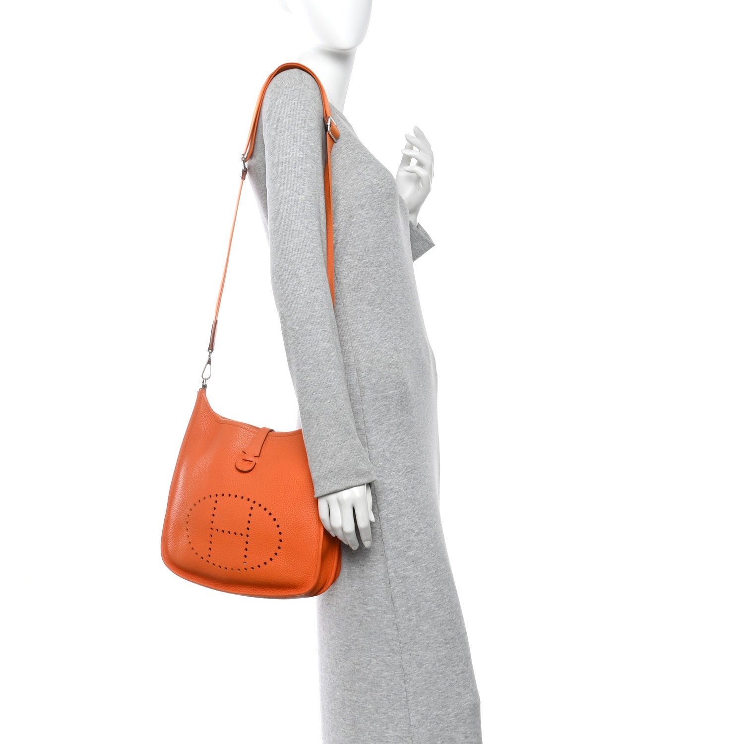 Hermes Taurillon Clemence EVELYNE III PM Orange 2 of 10
