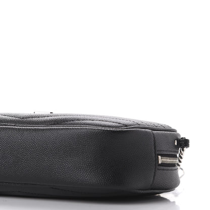 Saint Laurent Grain De Poudre Matelasse Monogram Mini Lou Camera Bag Black 7 of 11