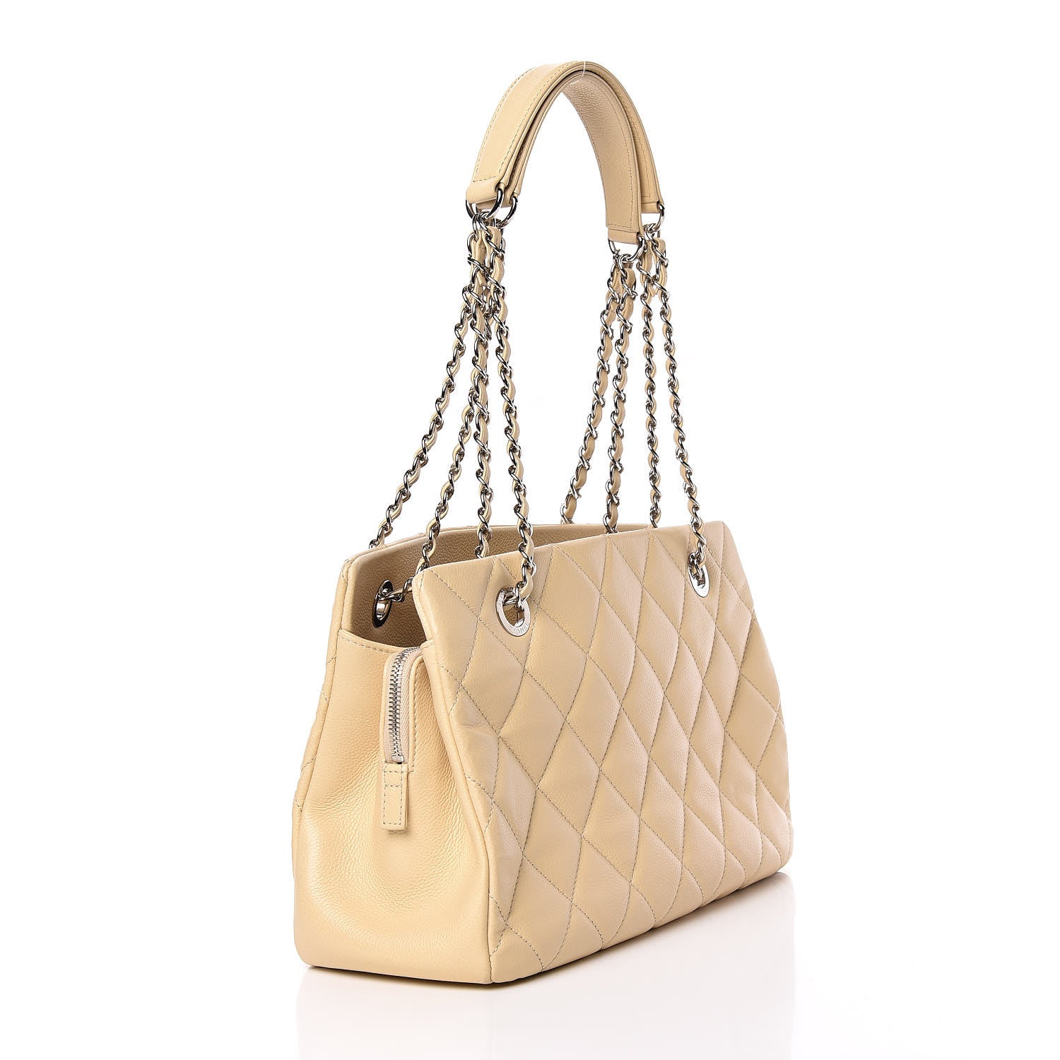 Chanel Caviar Caviar Quilted CC Tote Beige 3 of 19