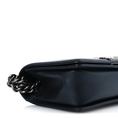 Chanel Calfskin Chevron Quilted Medium Boy Flap Black 9 of 15
