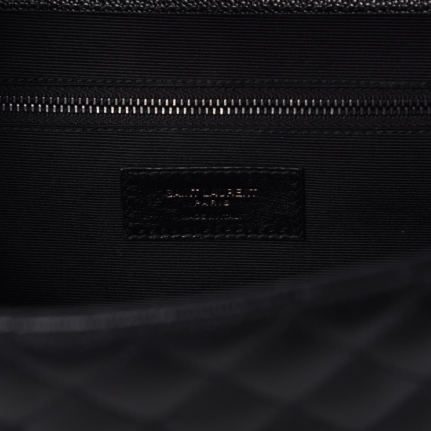 Grain De Poudre Textured Mixed Matelasse Large Triquilt Monogram Monochrome Satchel Black