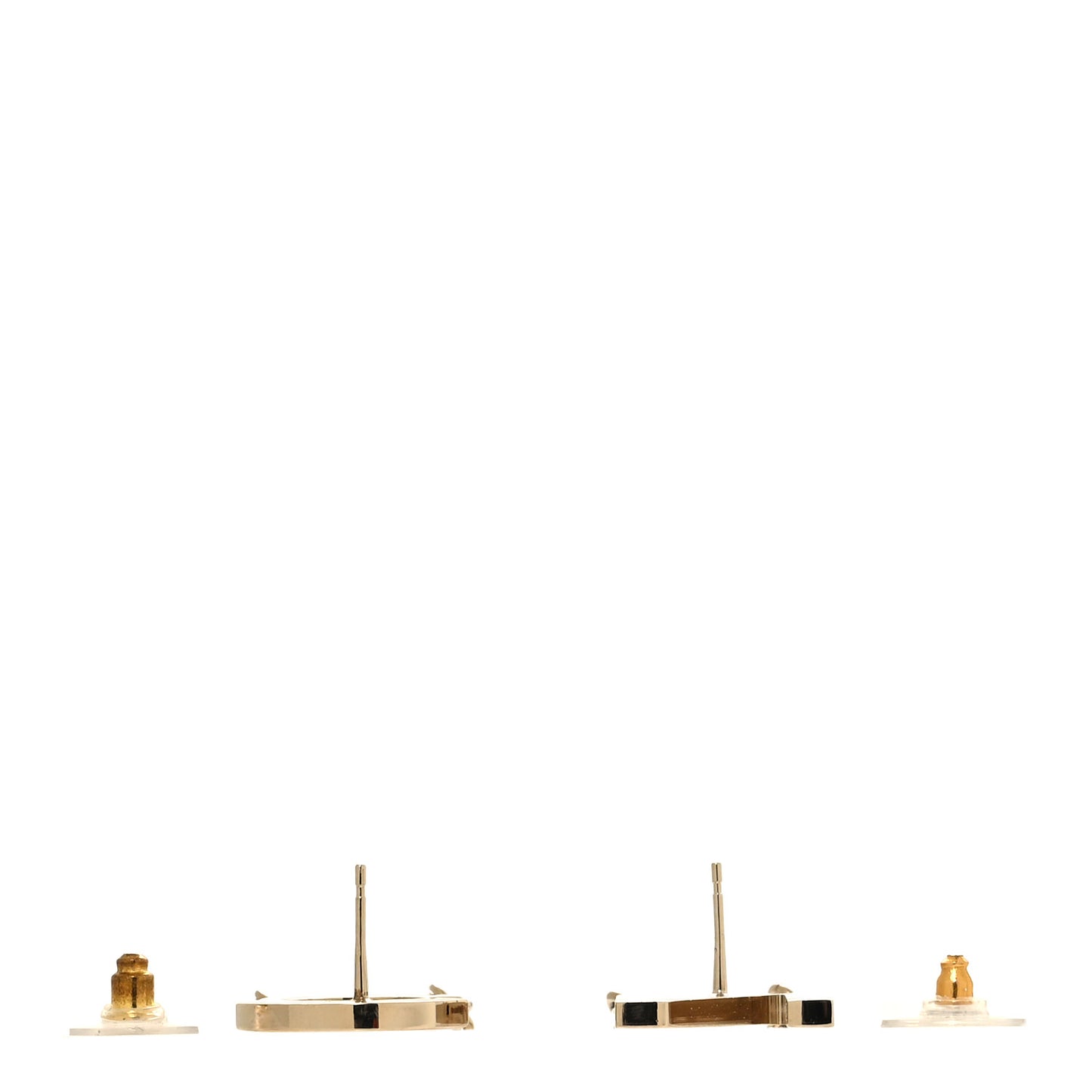 Metal Cha-Nel Logo Drop Earrings