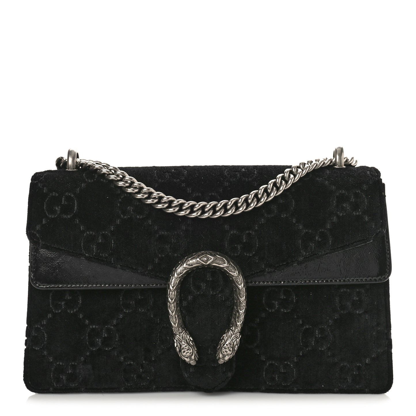 Velvet GG Monogram Small Dionysus Shoulder Bag Black