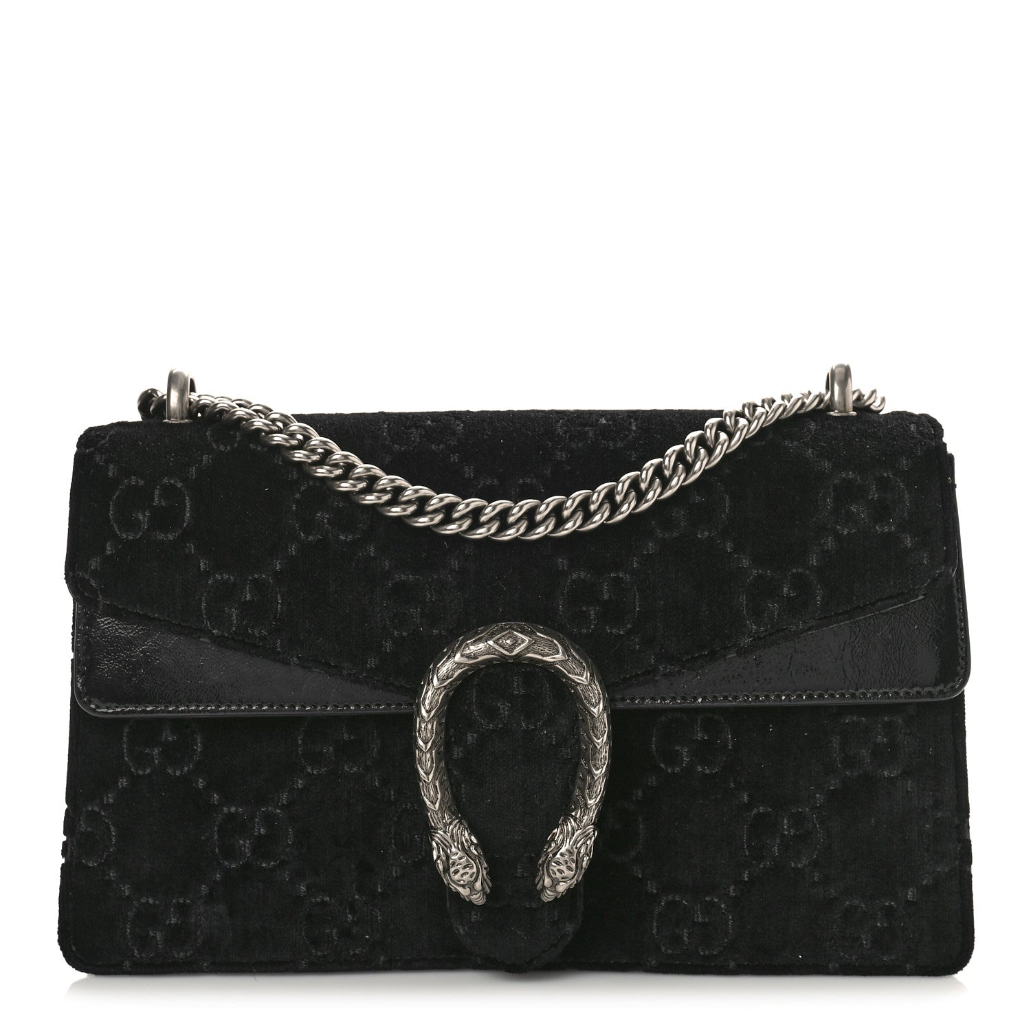 Gucci Velvet GG Monogram Small Dionysus Shoulder Bag Black 1 of 11