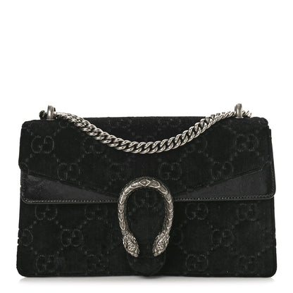Gucci Velvet GG Monogram Small Dionysus Shoulder Bag Black 1 of 11