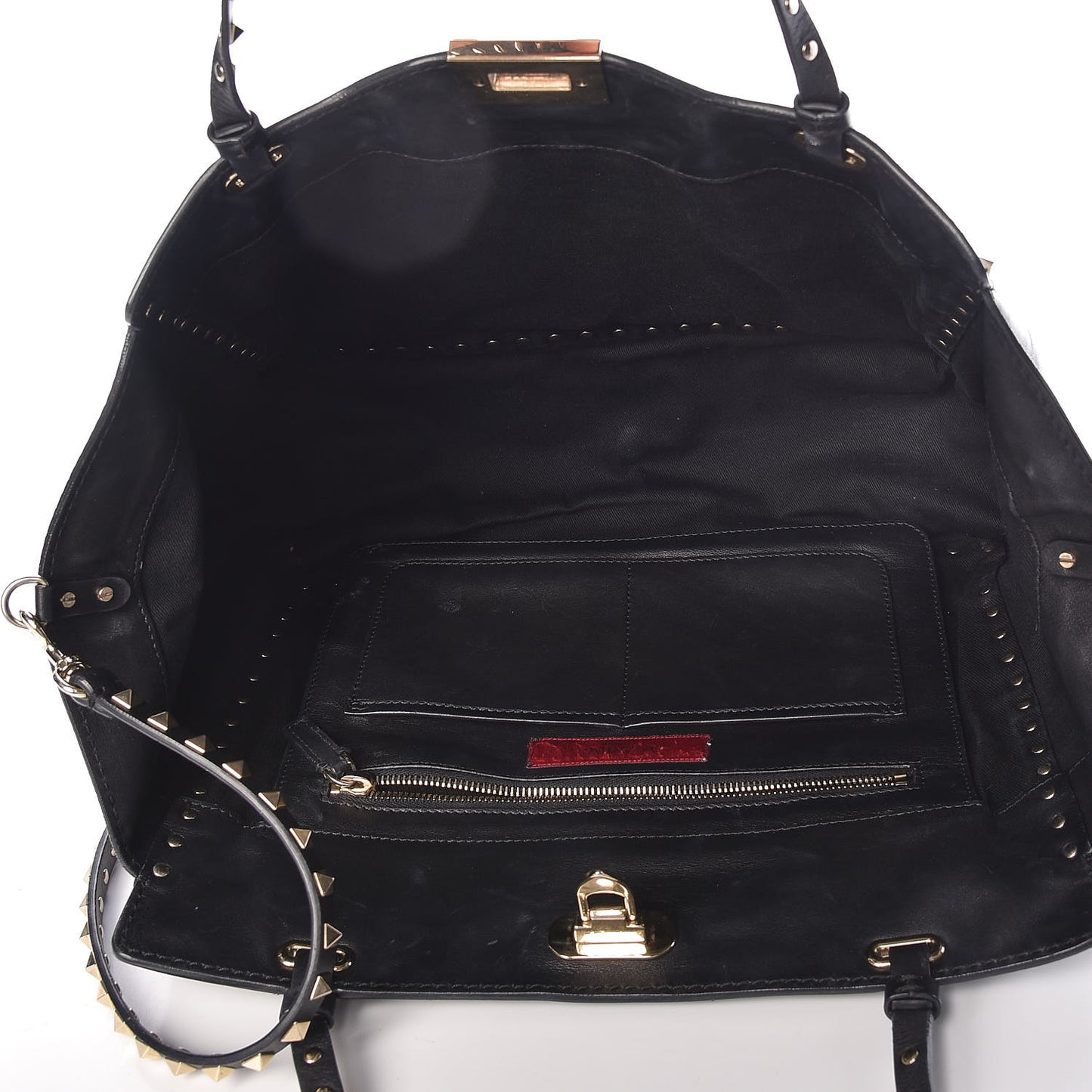 Vitello Medium Rockstud Tote Black