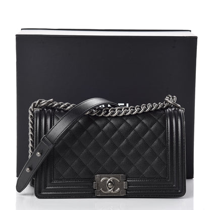Chanel Caviar Quilted Medium Boy Flap Black 10 of 10