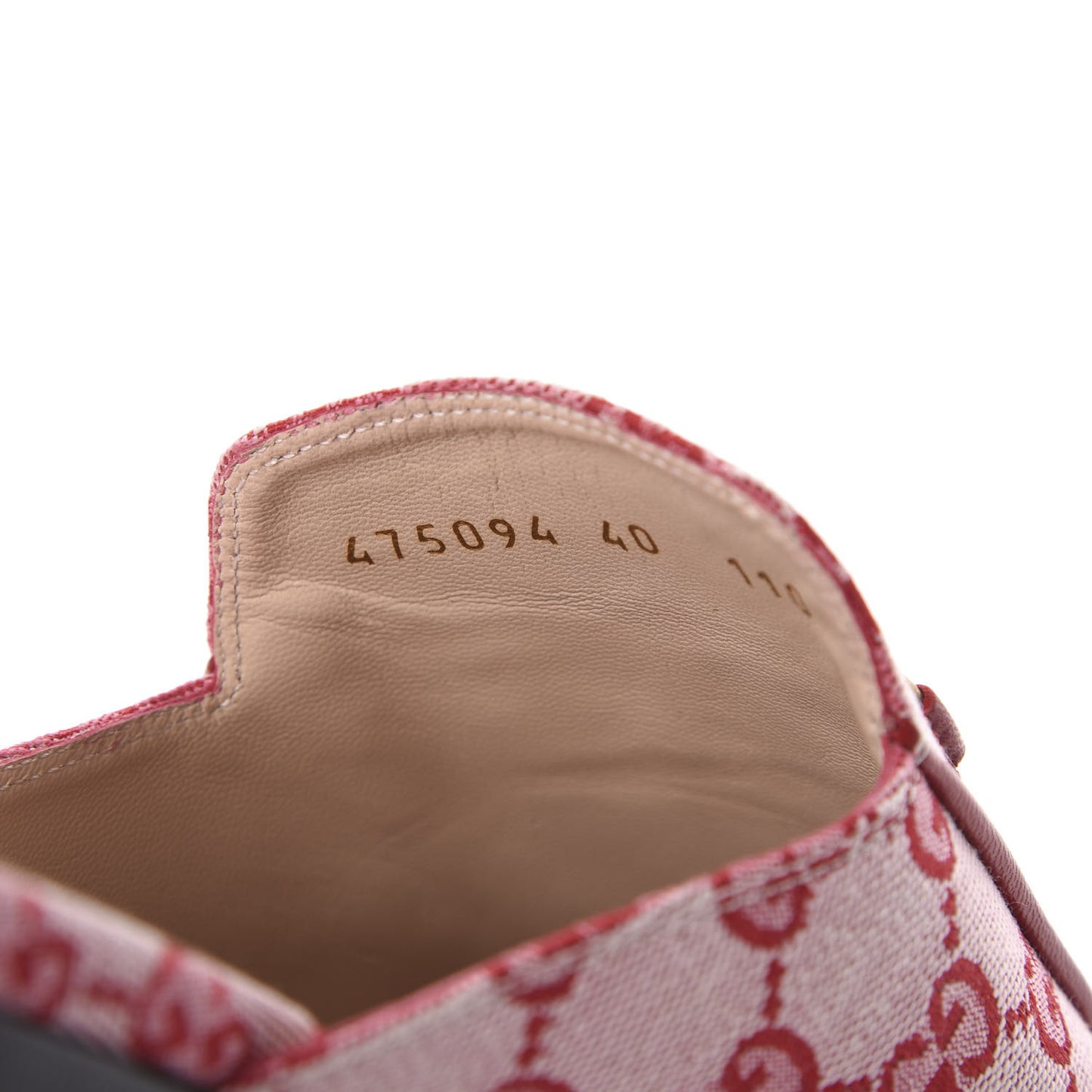 Canvas GG Monogram Horsebit Womens Princetown Slippers 40 Gardenia Hibiscus Red
