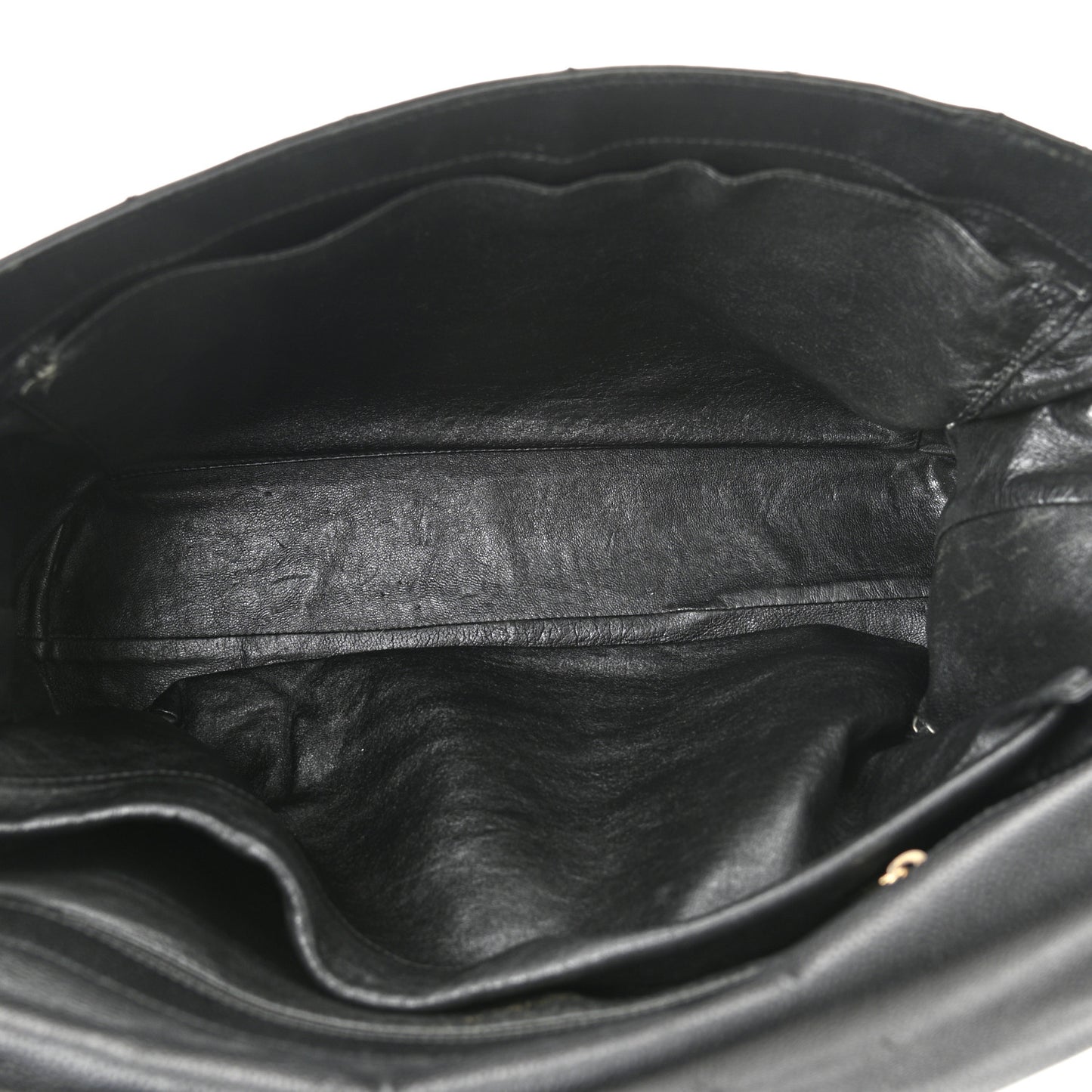 Caviar Quilted Shopping Tote Black
