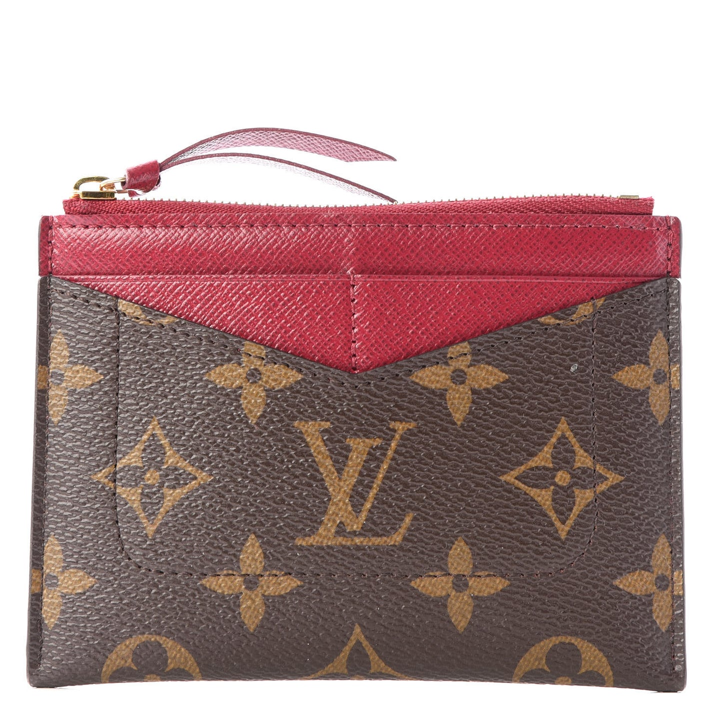 Monogram Zipped Card Holder Fuchsia