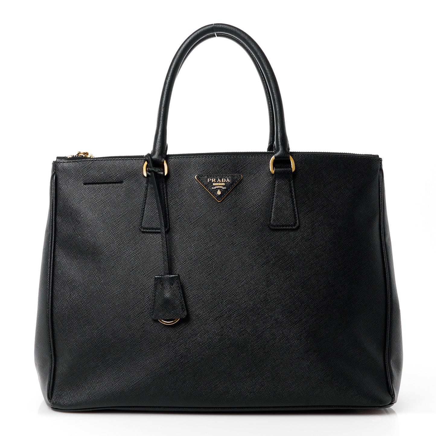 Saffiano Large Galleria Double Zip Tote Black