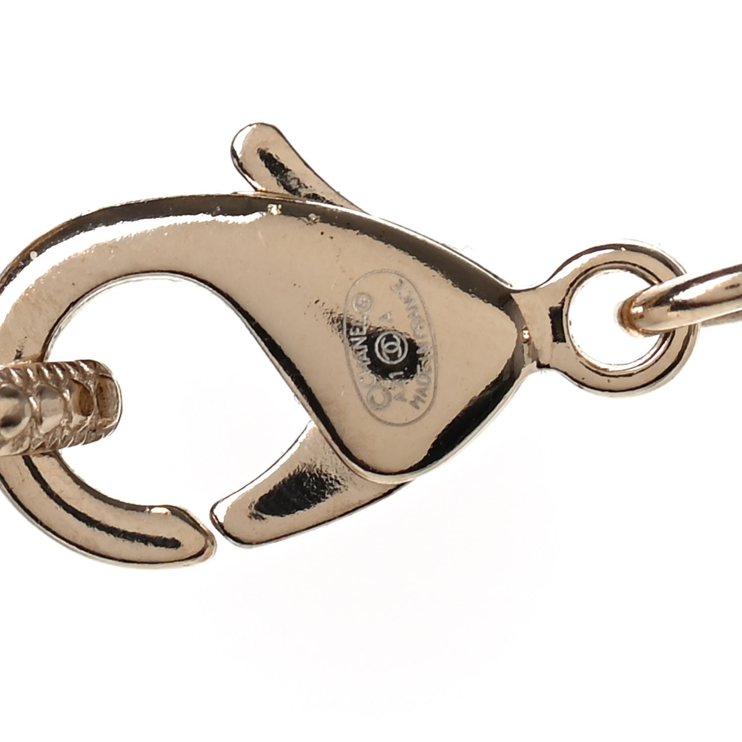 Chanel Pearl Crystal CC Short Logo Necklace Gold 4 of 4