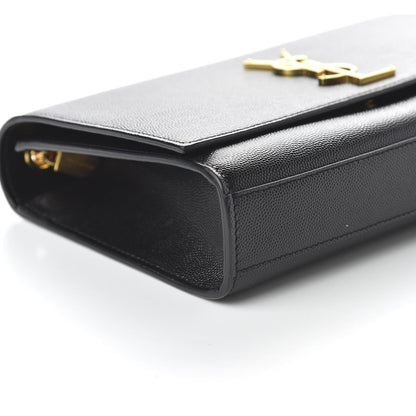 Saint Laurent Grain De Poudre Medium Classic Monogram Kate Satchel Black 6 of 9