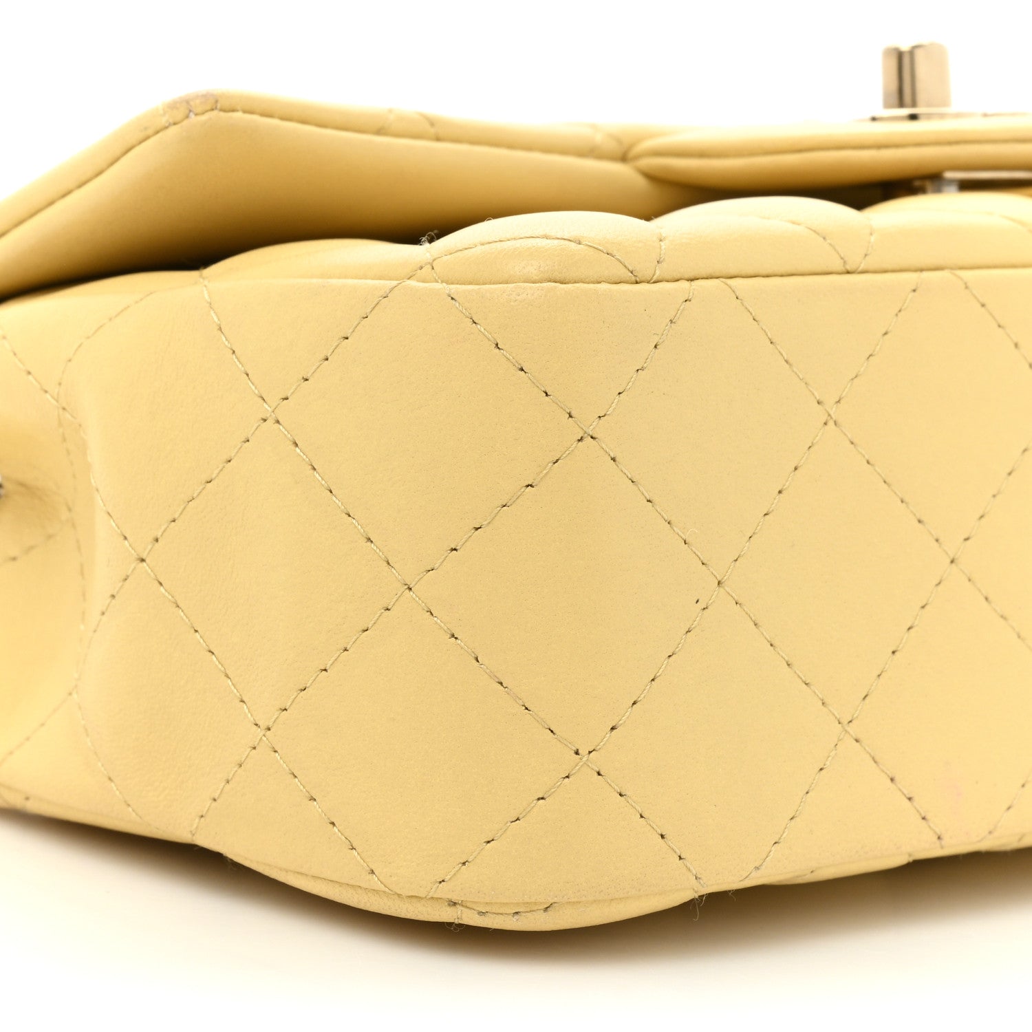 Chanel Lambskin Quilted Mini Rectangular Flap Yellow 9 of 17