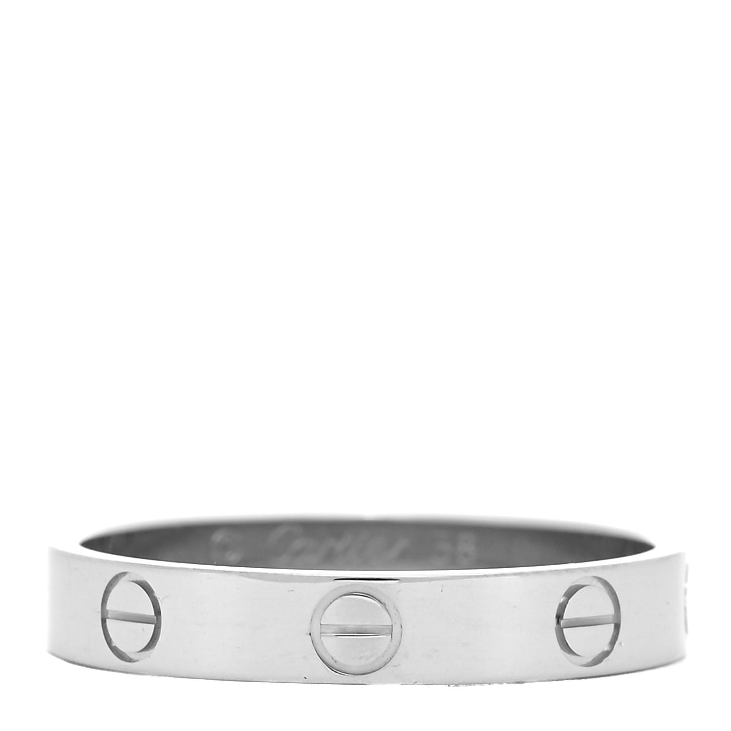 Cartier 18K White Gold 3.5mm LOVE Wedding Band Ring 58 8.5 1 of 5