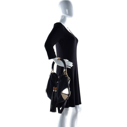 Gucci Monogram Medium Indy Top Handle Hobo Black 2 of 14