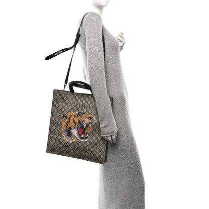 Gucci GG Supreme Monogram L'Aveugle Par Amour Print Vertical Tote Black 2 of 10