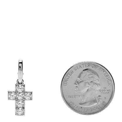 Cartier 18K White Gold Diamond .84ctw Cross Charm Pendant 2 of 8
