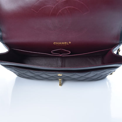 Chanel Lambskin Quilted Jumbo Double Flap Black 7 of 12