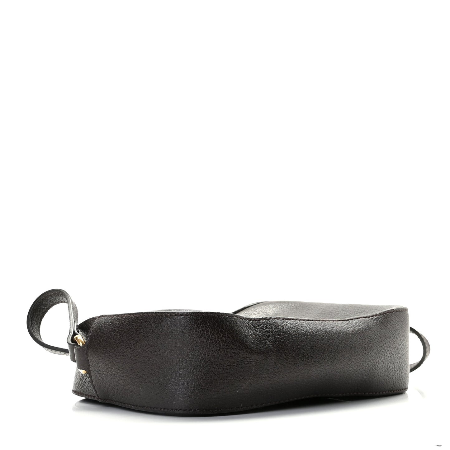 Textured Calfskin Web Small Webby Bee Shoulder Bag Brown Coffee