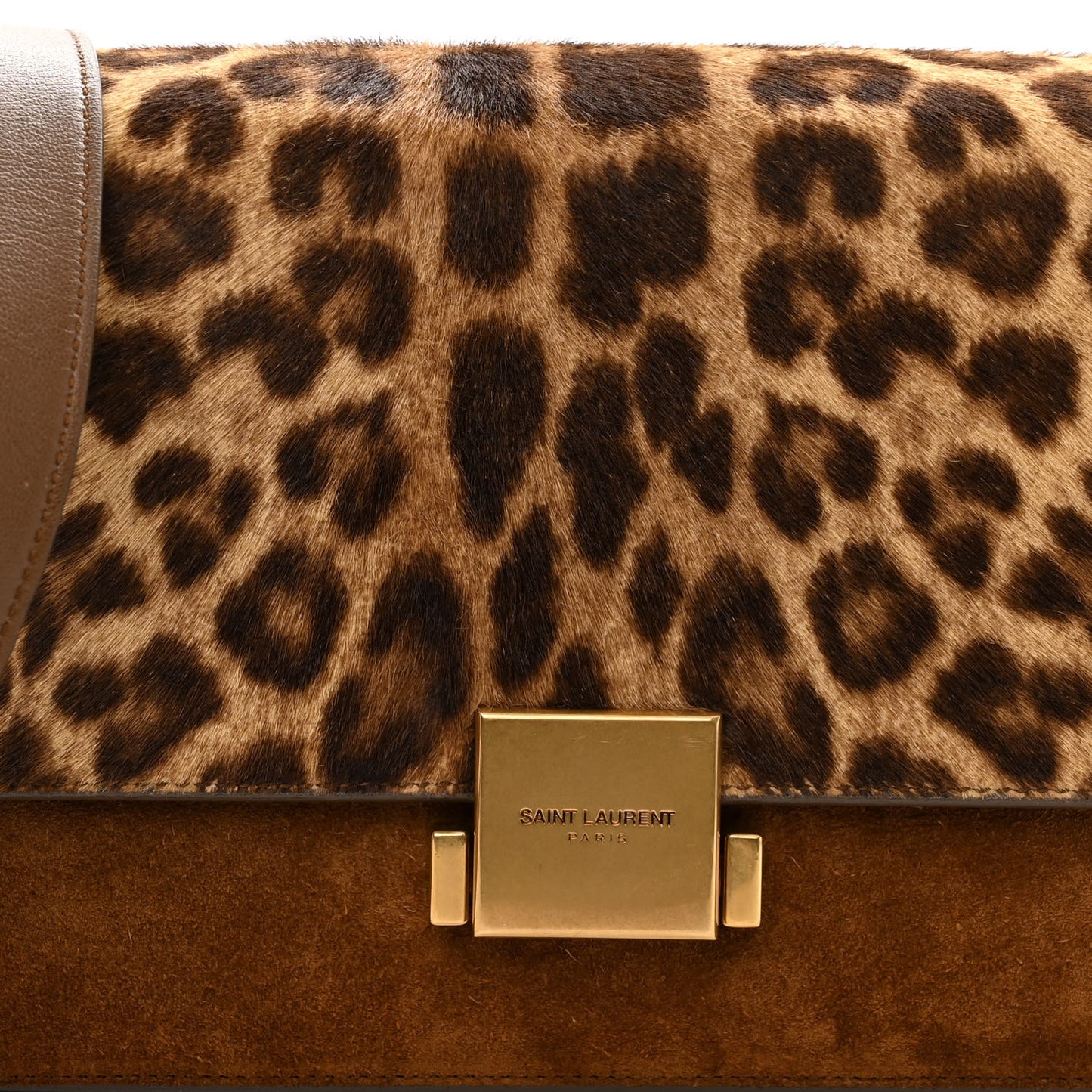 Pony Hair Suede Leopard Print Medium Bellechasse Brown