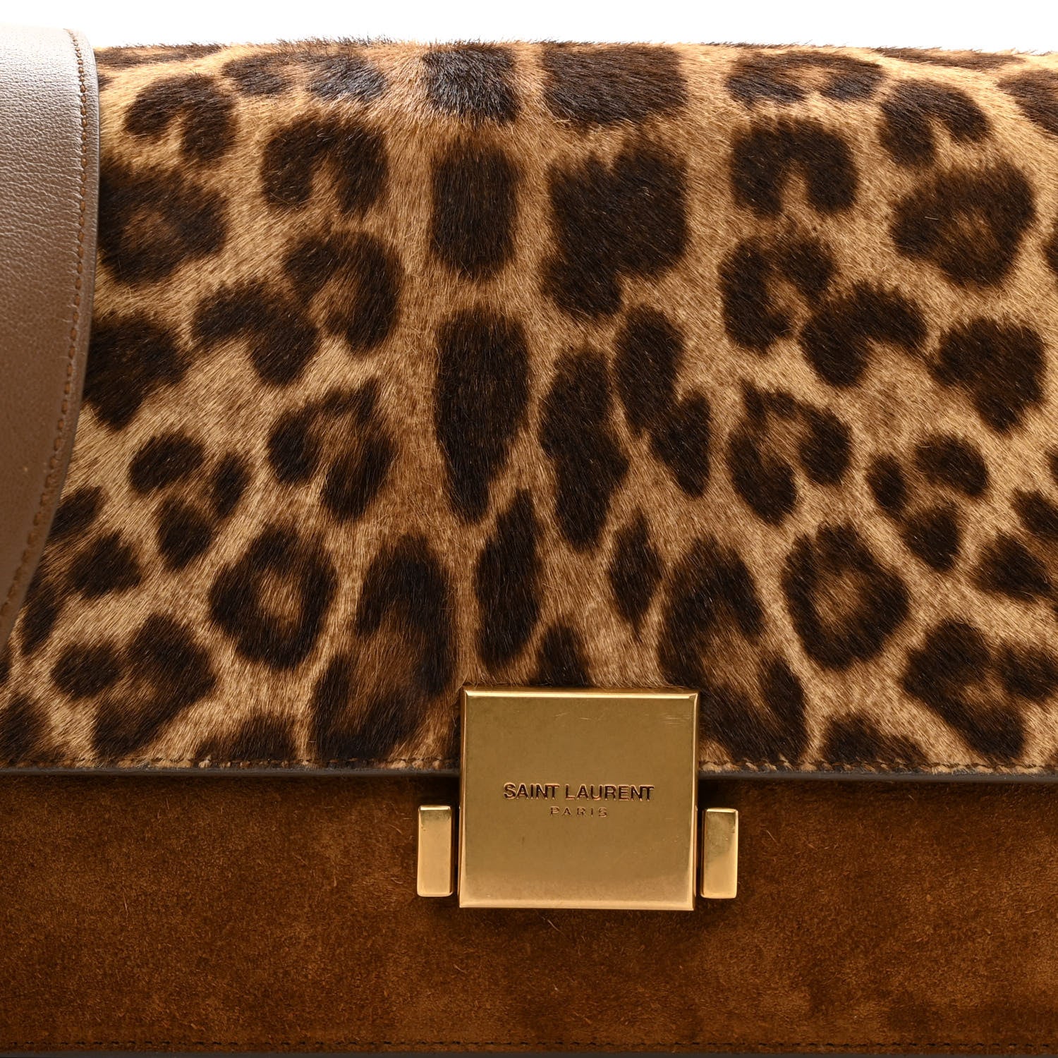 Saint Laurent Pony Hair Suede Leopard Print Medium Bellechasse Brown 7 of 13