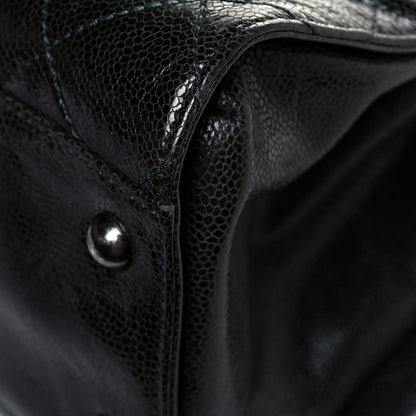 Chanel Crumpled Grained Calfskin Quilted CC Crave Tote Black 12 of 15